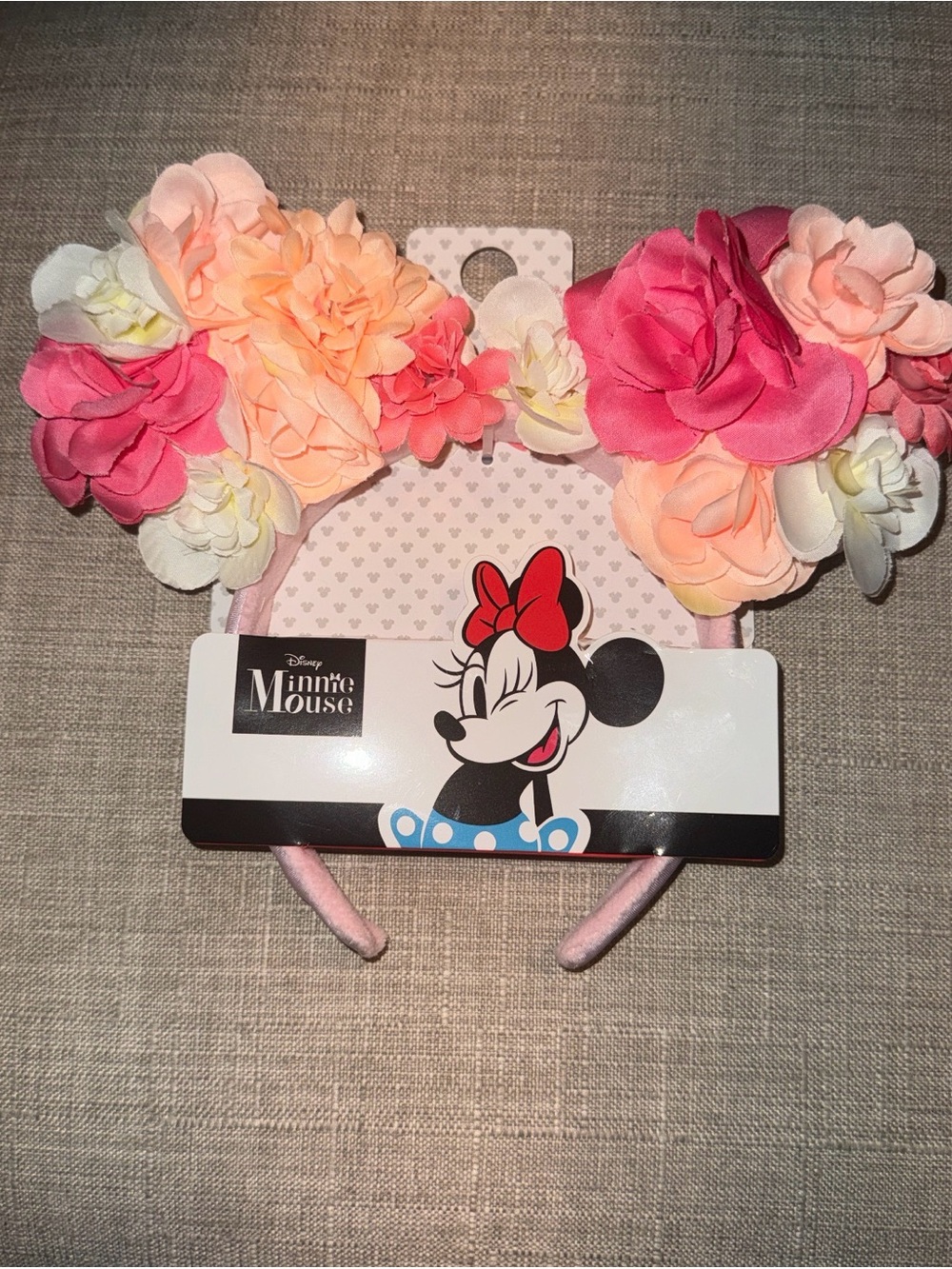 Disney Minnie Mouse Pink Floral Ear Headband